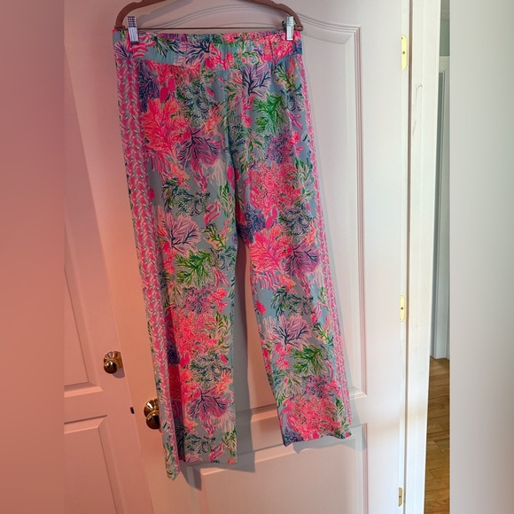 Lilly Pulitzer Pants - Lilly Pulitzer Bal Harbour Palazzo Pants Sz Large Celestial Blue Cay to my Heart